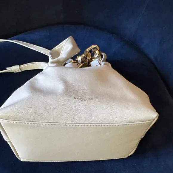 Gorgeous! Like New DeMellier Cream Leather Chain Bucket Bag - Picture 11 of 12